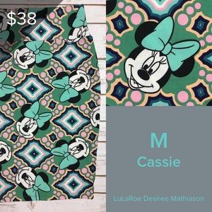NWT LuLaRoe Cassie Pencil Skirt - Minnie Mouse